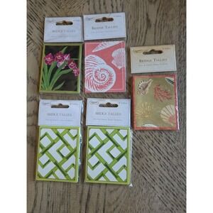 Lot Of 5 NEW Packs Caspari Bridge Tallies Tally Cards NOS Vintage Caspari